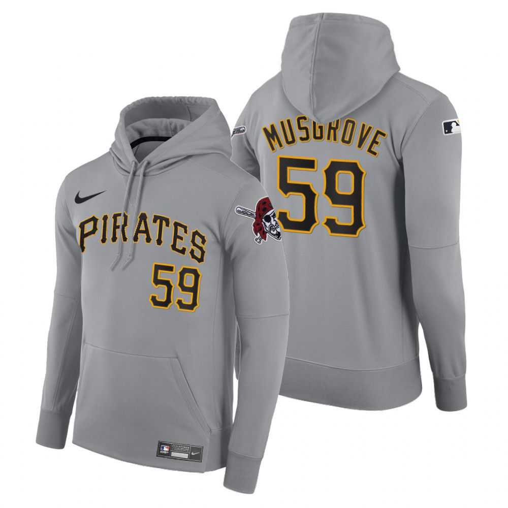 Men Pittsburgh Pirates 59 Musgrove gray road hoodie 2021 MLB Nike Jerseys